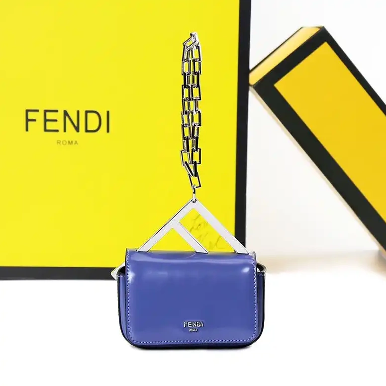 Affordable Blue Calf In Leather Fendi F Bag Nano 0510